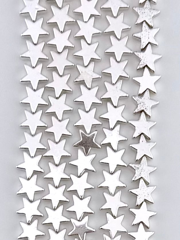 3x7mm Hematite Star Silver