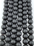8mm Round Hematite Matte Coat Black