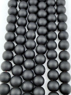8mm Round Hematite Matte Coat Black