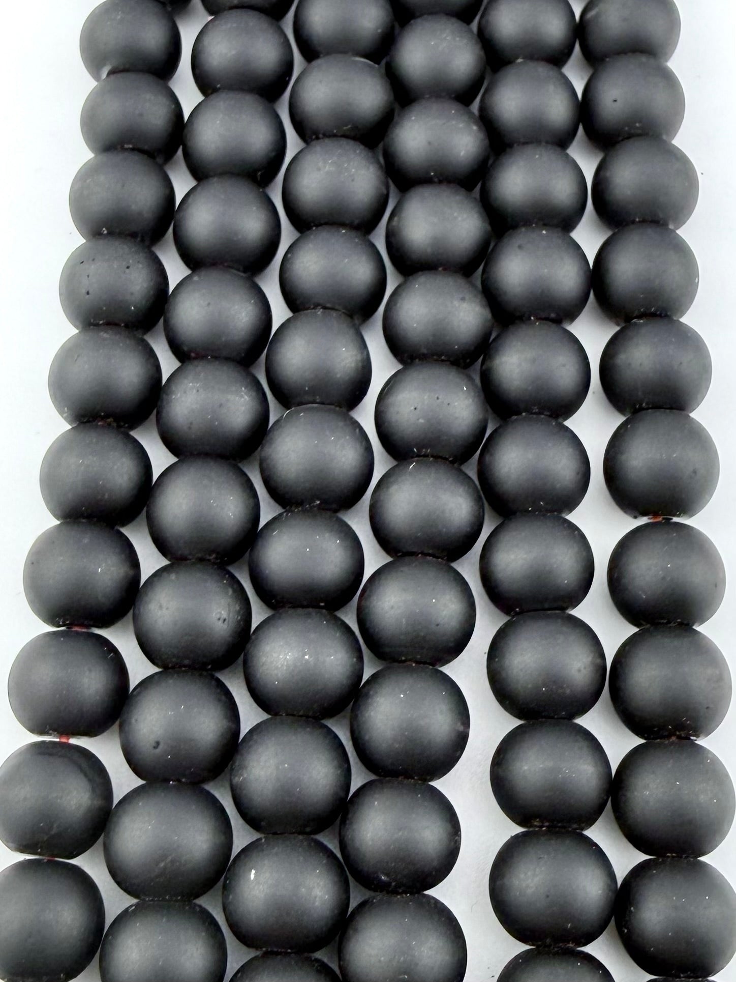 8mm Round Hematite Matte Coat Black