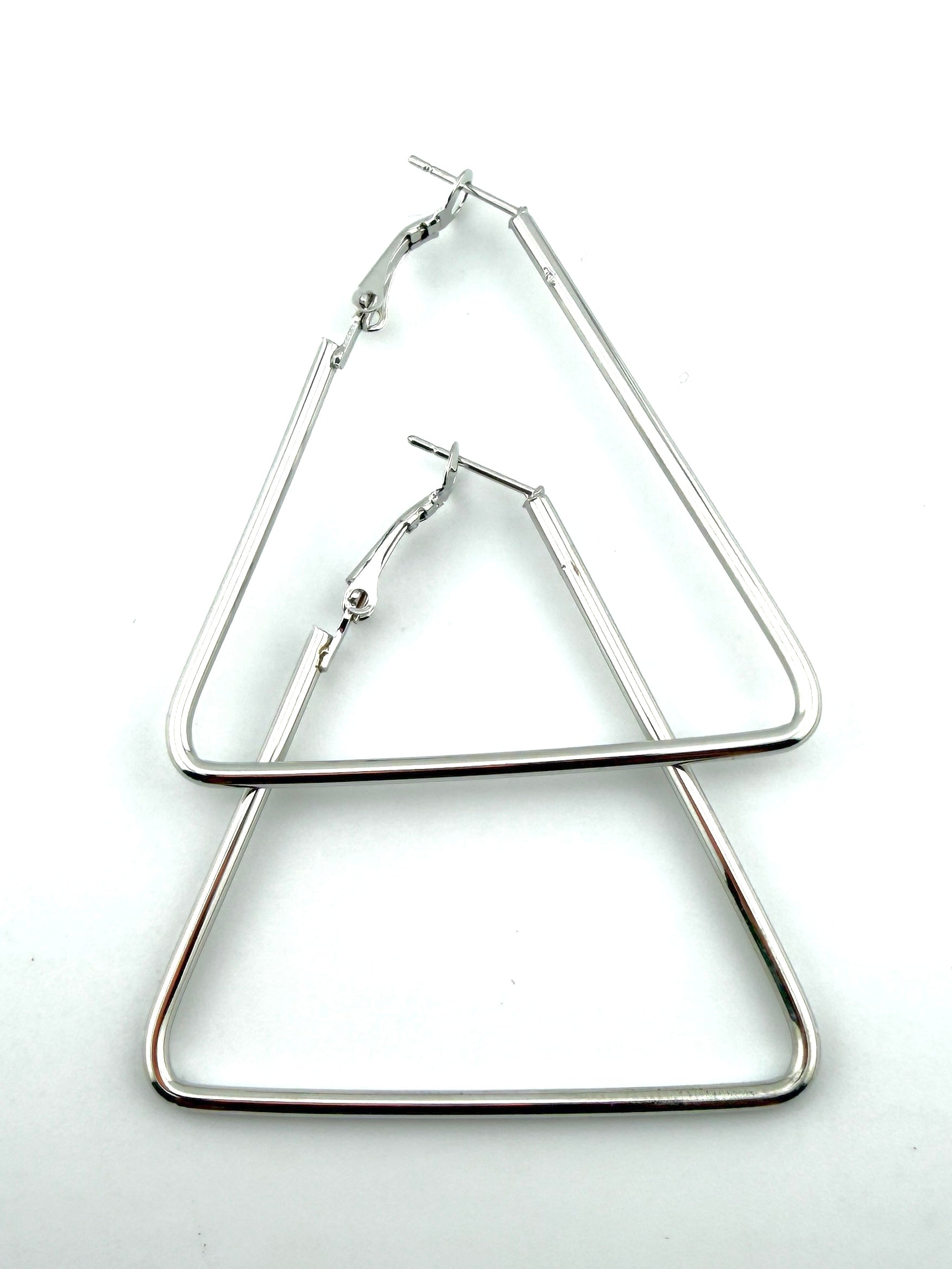 Triangle Frame Hoop Earing Pair
