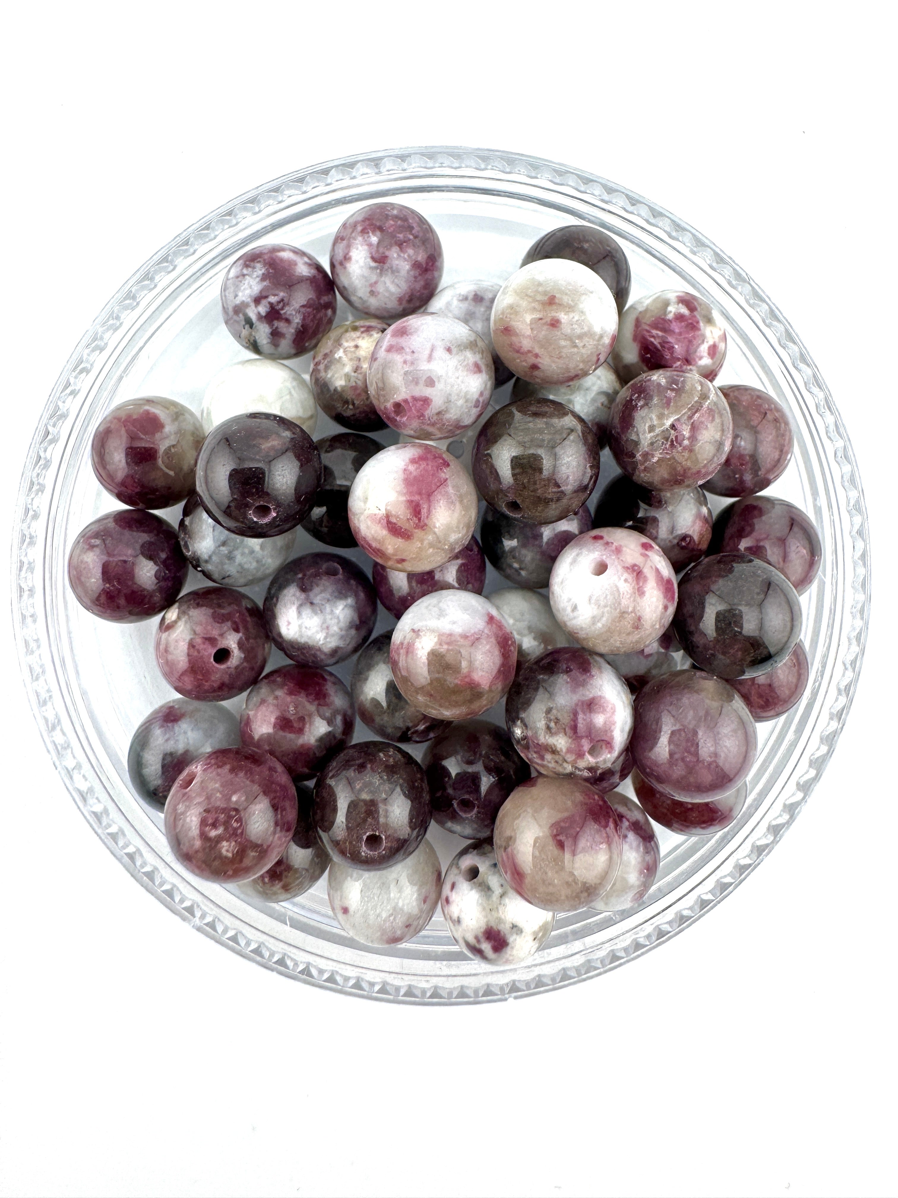 Plum Blossom Tourmaline Beads Available in 6mm, 8mm Sizes