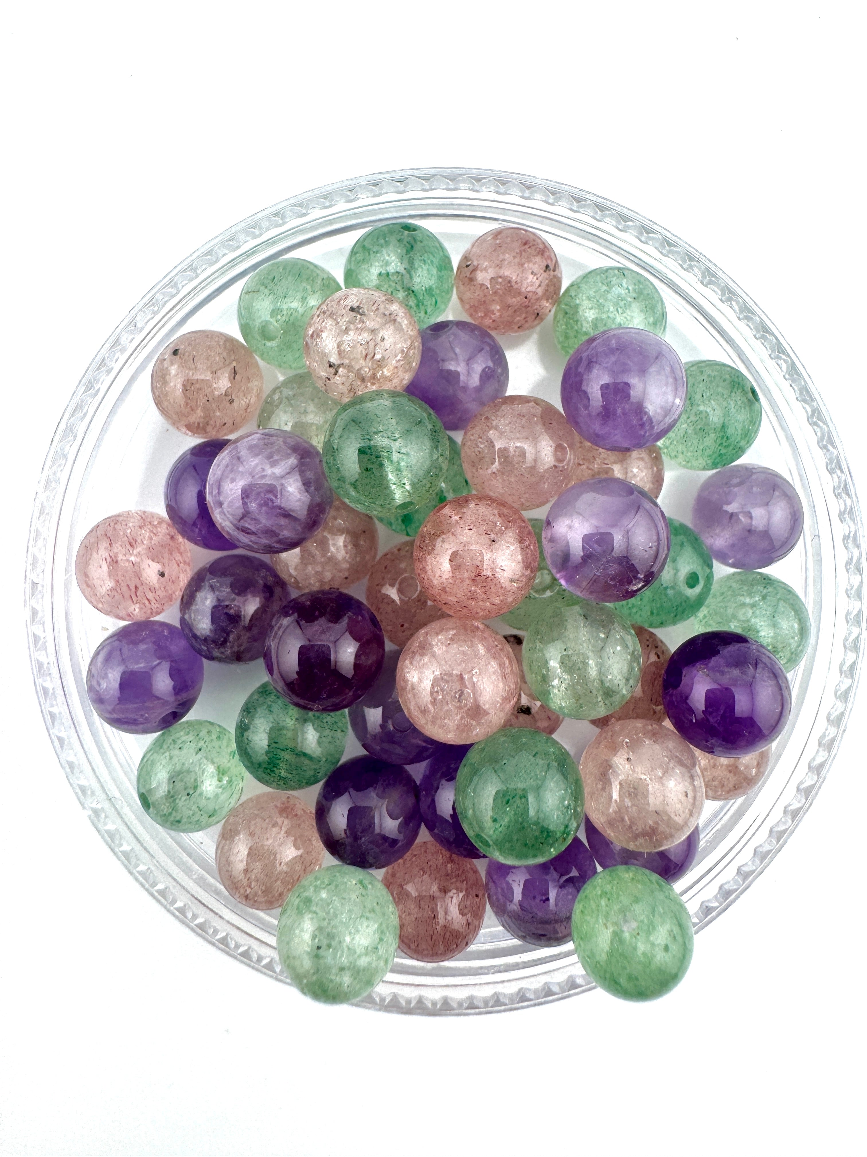 Strawberry Amethyst Green Quartz Beads Available in 6mm, 8mm, 10mm, 12mm Sizes