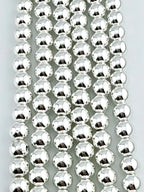 6mm Round Hematite Beads Silver