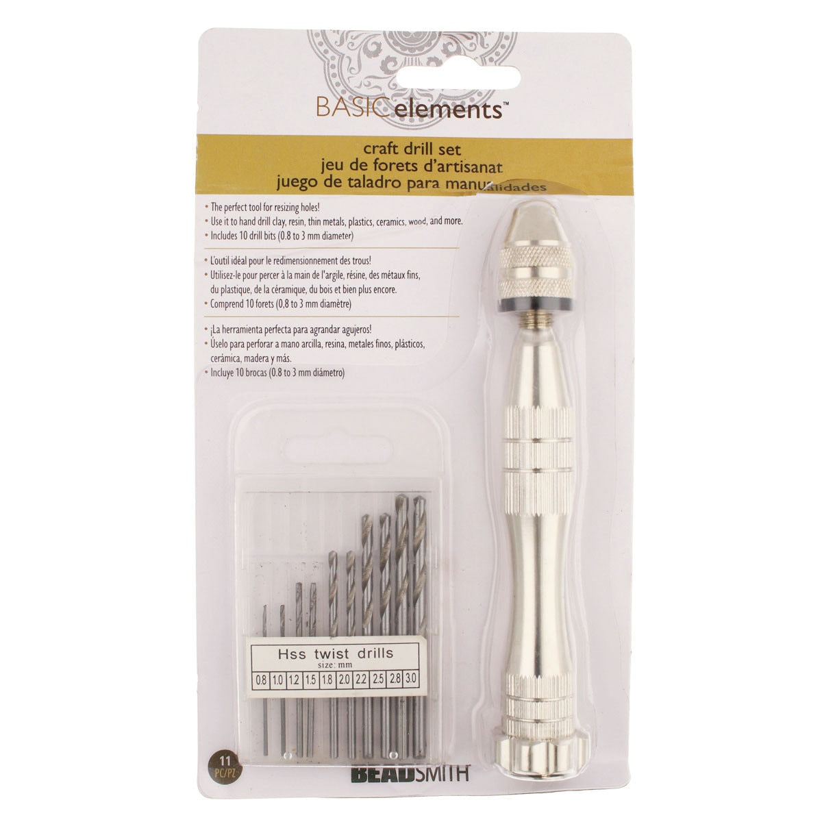 10-Piece Craft Drill Bit Set – 0.8mm to 3mm Precision Bits for Jewelry & DIY