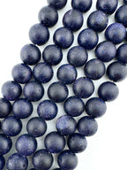 Matte Blue Gold Stone Beads Available in 6mm, 8mm Sizes