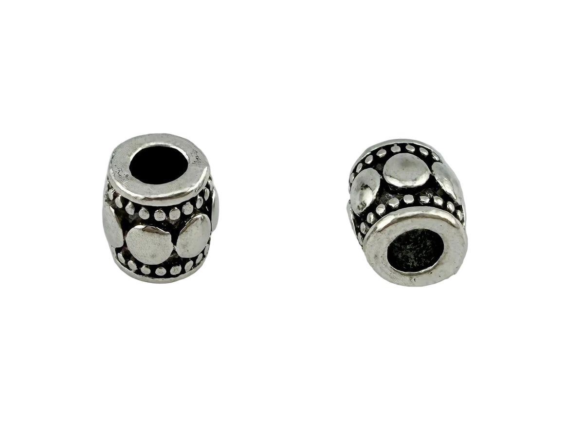 7x6mm Spacer Barrell Bead Rhodium