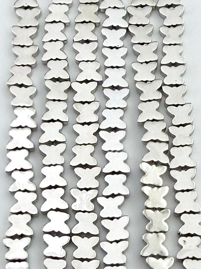 4.5x6mm Hematite Butterfly Beads Rhodium