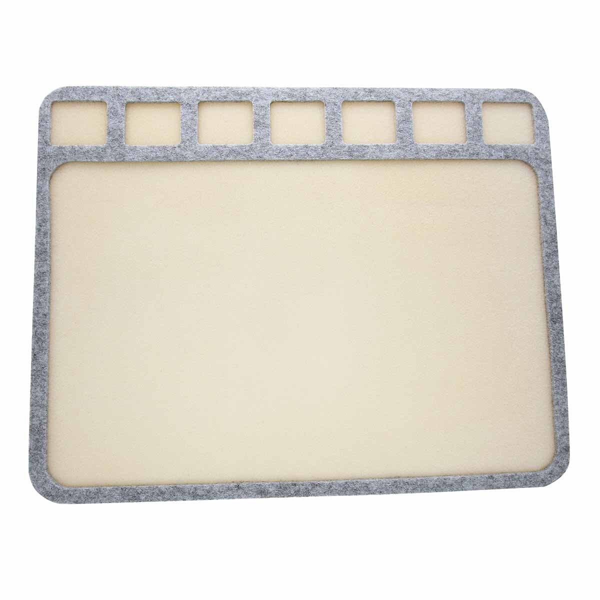 Seed Bead Treasure Mat 11" x 14" with 7 Cavities – Soft Beading & Jewelry Making Work Mat