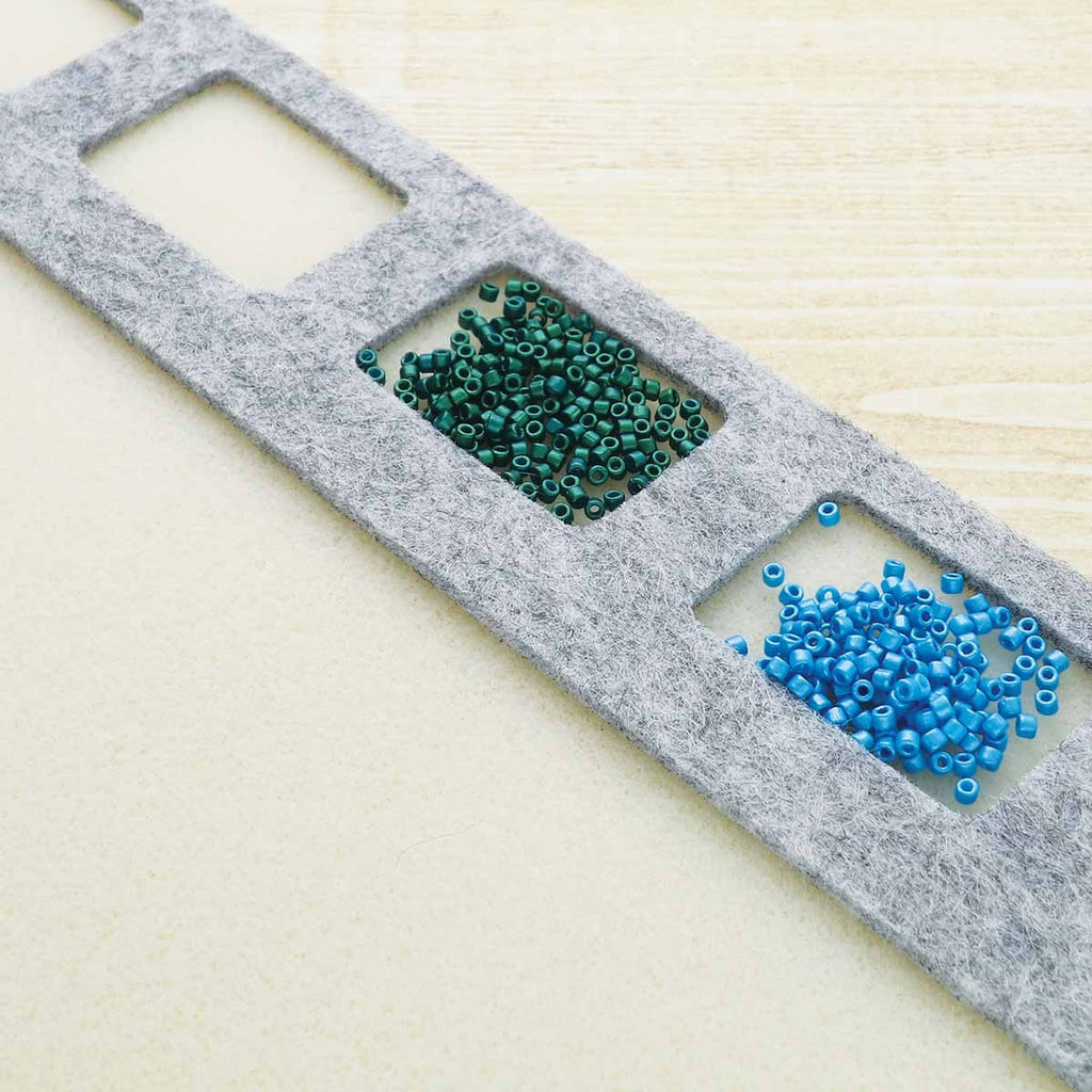 Seed Bead Treasure Mat 11" x 14" with 7 Cavities – Soft Beading & Jewelry Making Work Mat