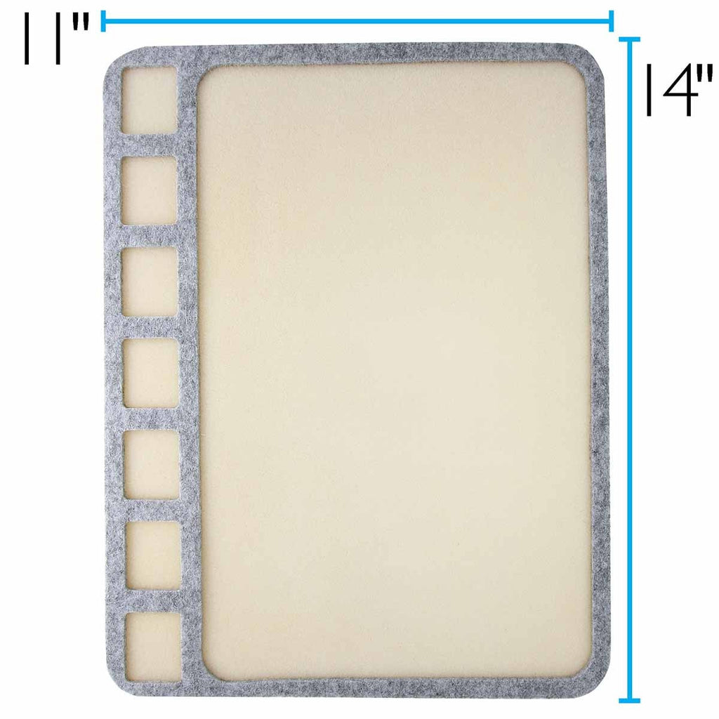 Seed Bead Treasure Mat 11" x 14" with 7 Cavities – Soft Beading & Jewelry Making Work Mat