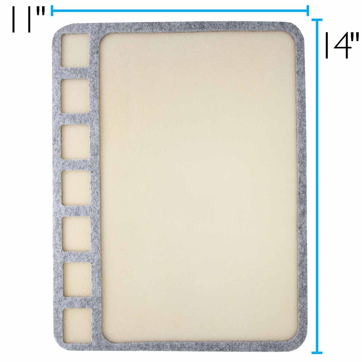 Seed Bead Treasure Mat 11" x 14" with 7 Cavities – Soft Beading & Jewelry Making Work Mat