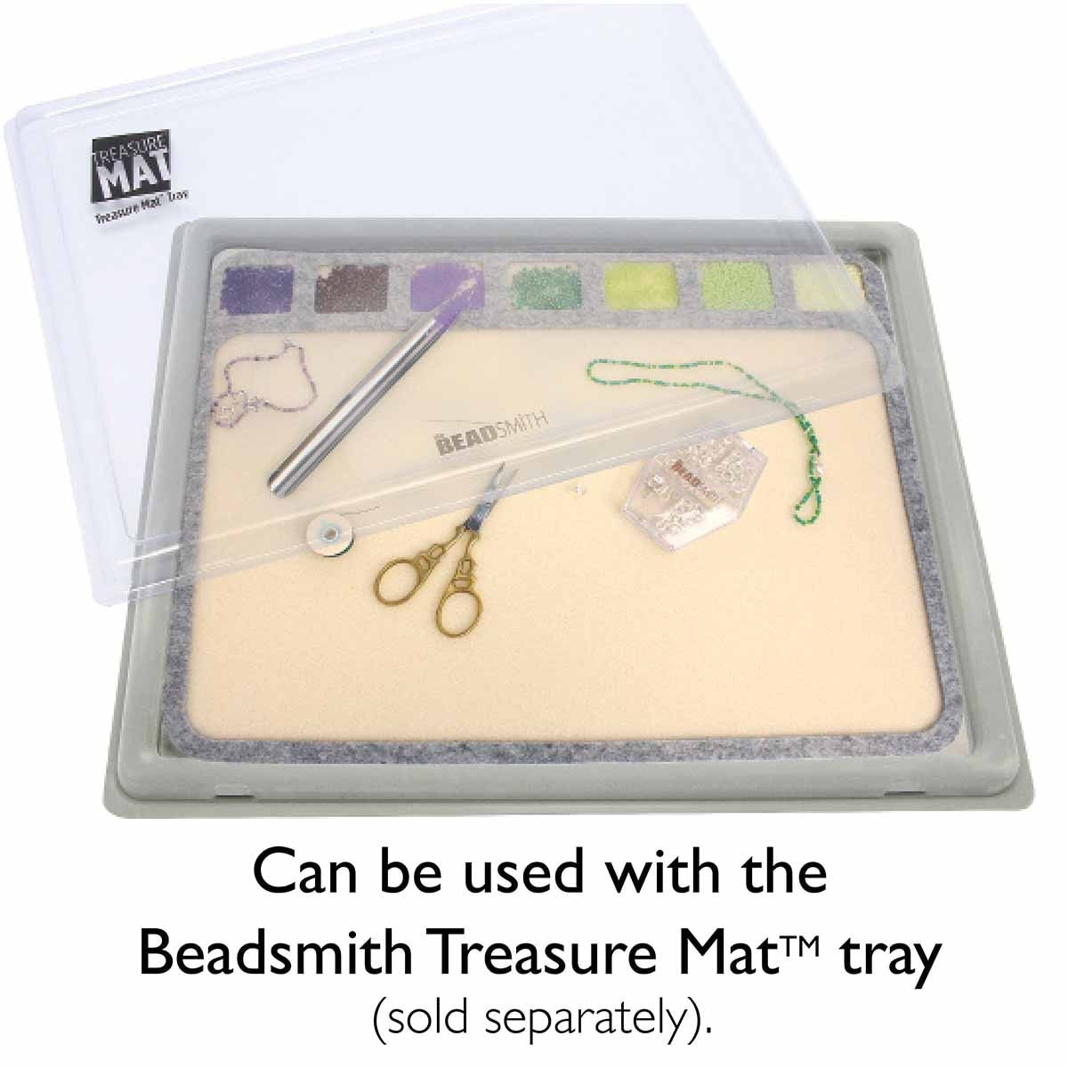 Seed Bead Treasure Mat 11" x 14" with 7 Cavities – Soft Beading & Jewelry Making Work Mat