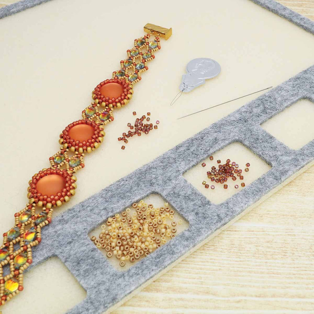 Seed Bead Treasure Mat 11" x 14" with 7 Cavities – Soft Beading & Jewelry Making Work Mat