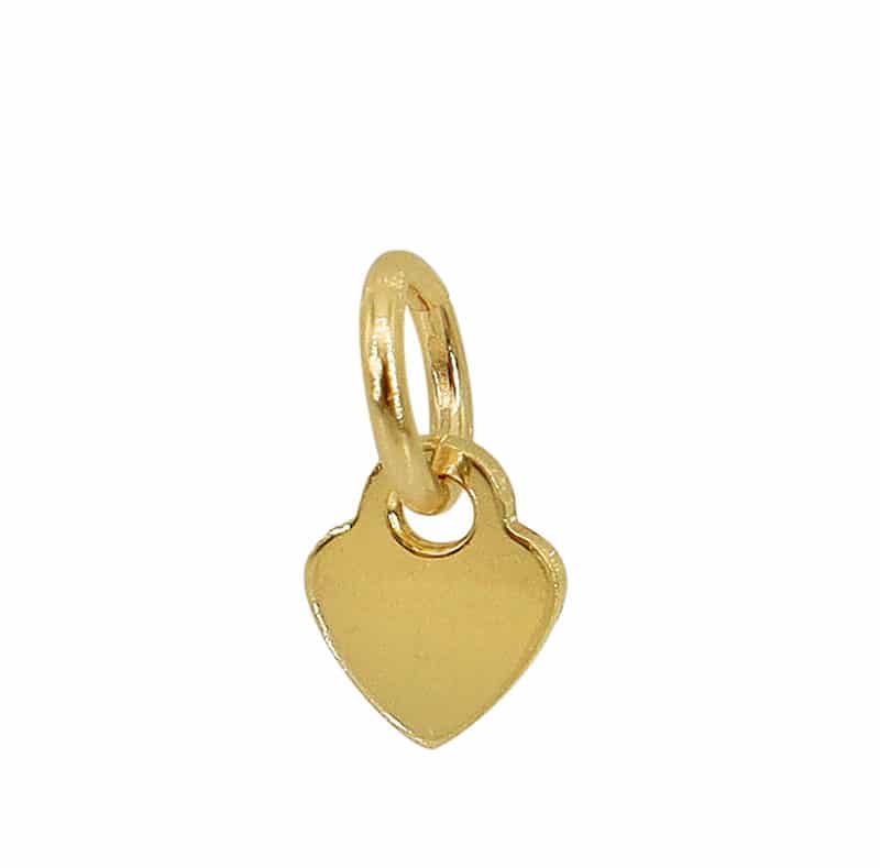 14K Gold Filled Heart Tag with 4mm Loop