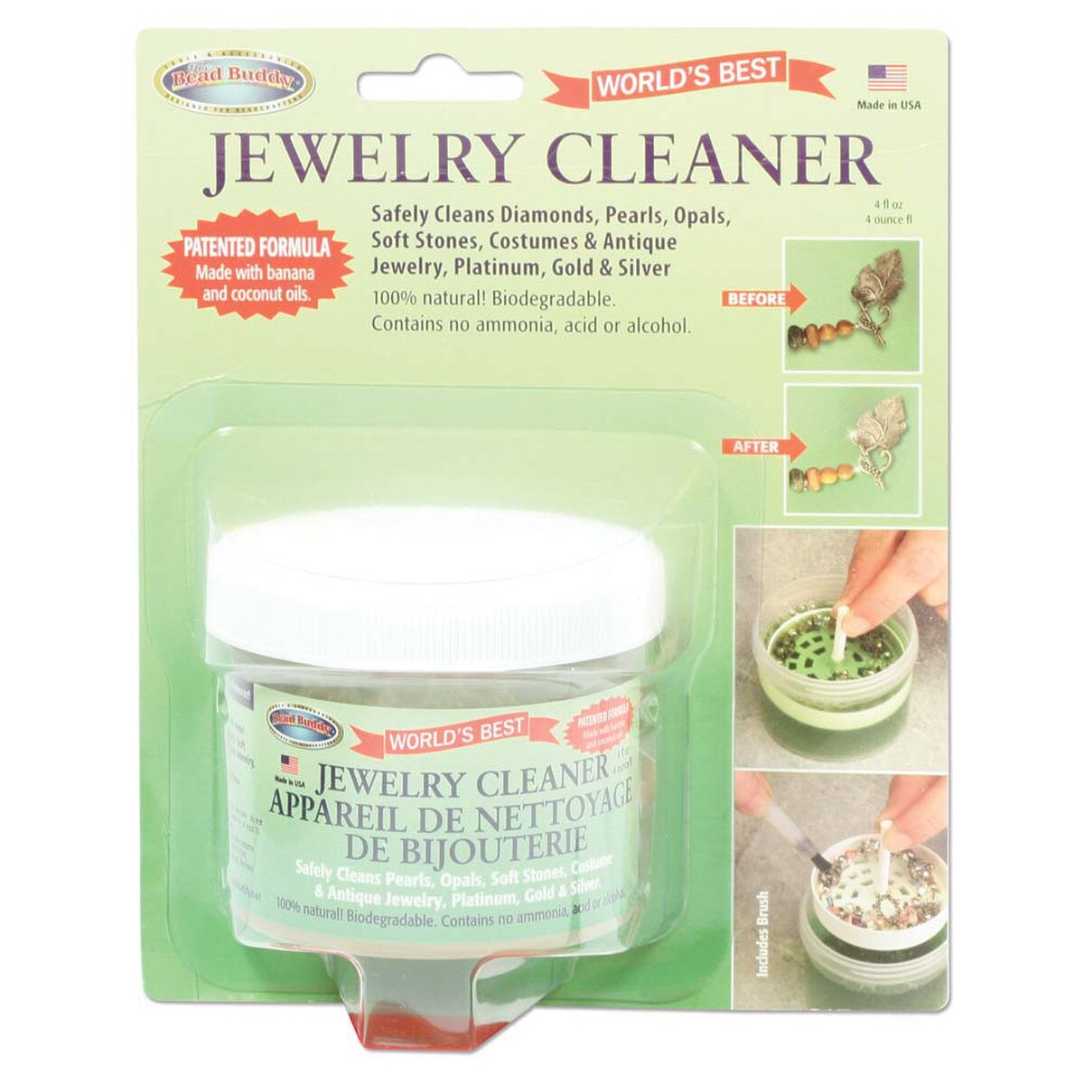 Bead Buddy® Jewelry Cleaner 4 oz – Natural, Biodegradable Jewelry & Gem Cleaning Solution