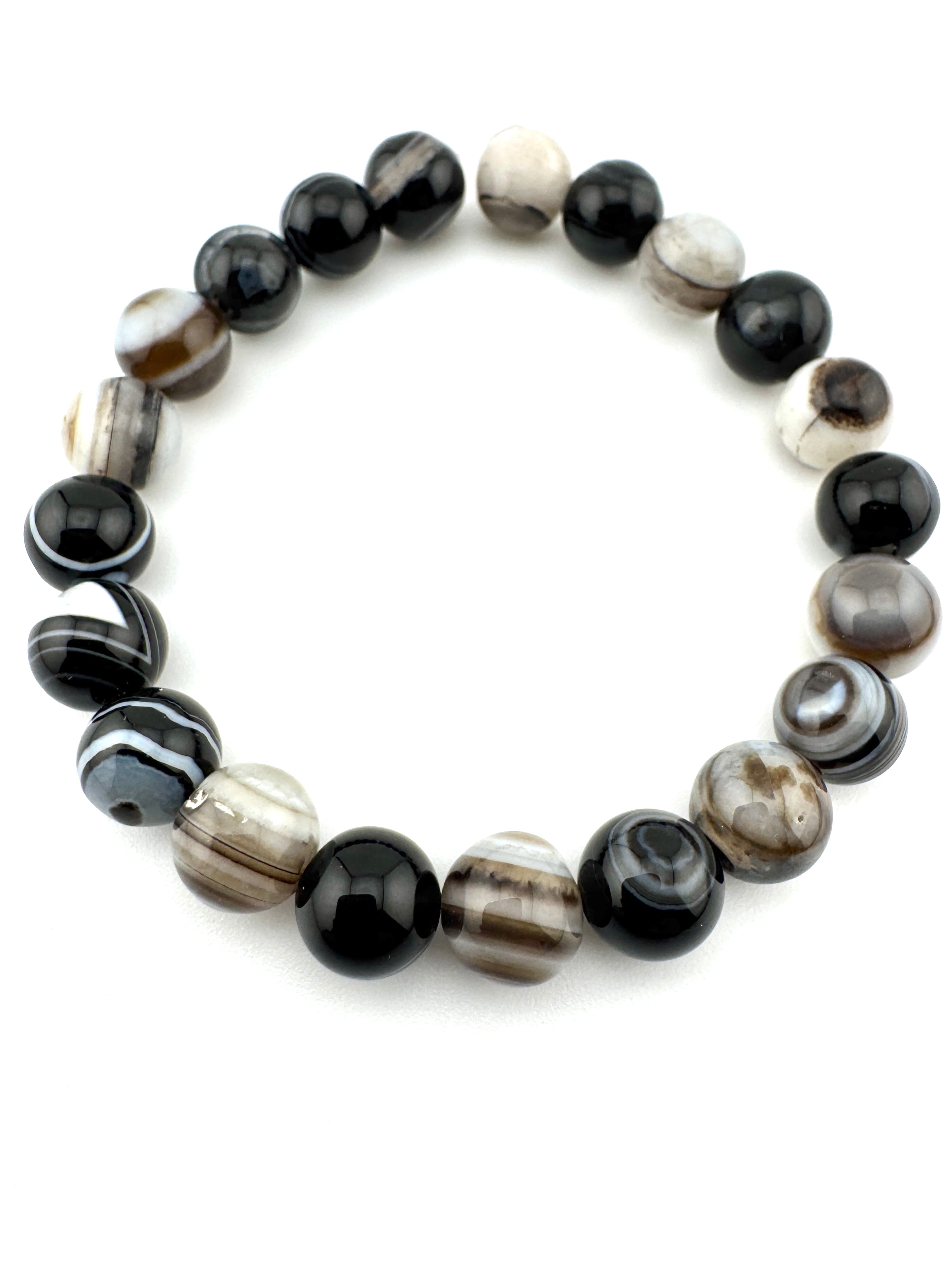 Black Banded Agate Beads Available in 6mm, 8mm, 10mm, 16mm Sizes