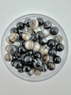 Black Banded Agate Bracelet Available in 6mm, 8mm, 10mm, 16mm Sizes