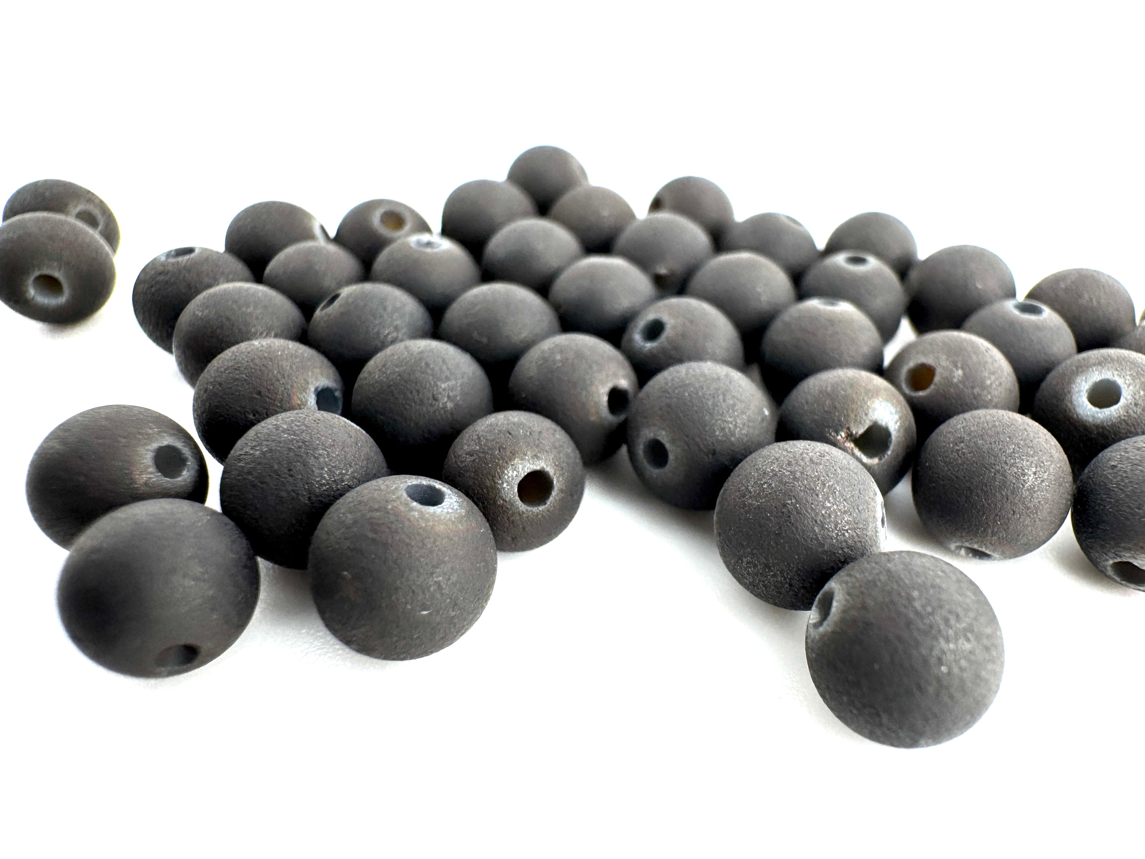 Black Druzy Beads Available in 6mm, 8mm Sizes