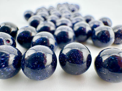 Blue Gold Stone Man Made Beads Available in 4mm, 6mm, 8mm, 12mm Sizes