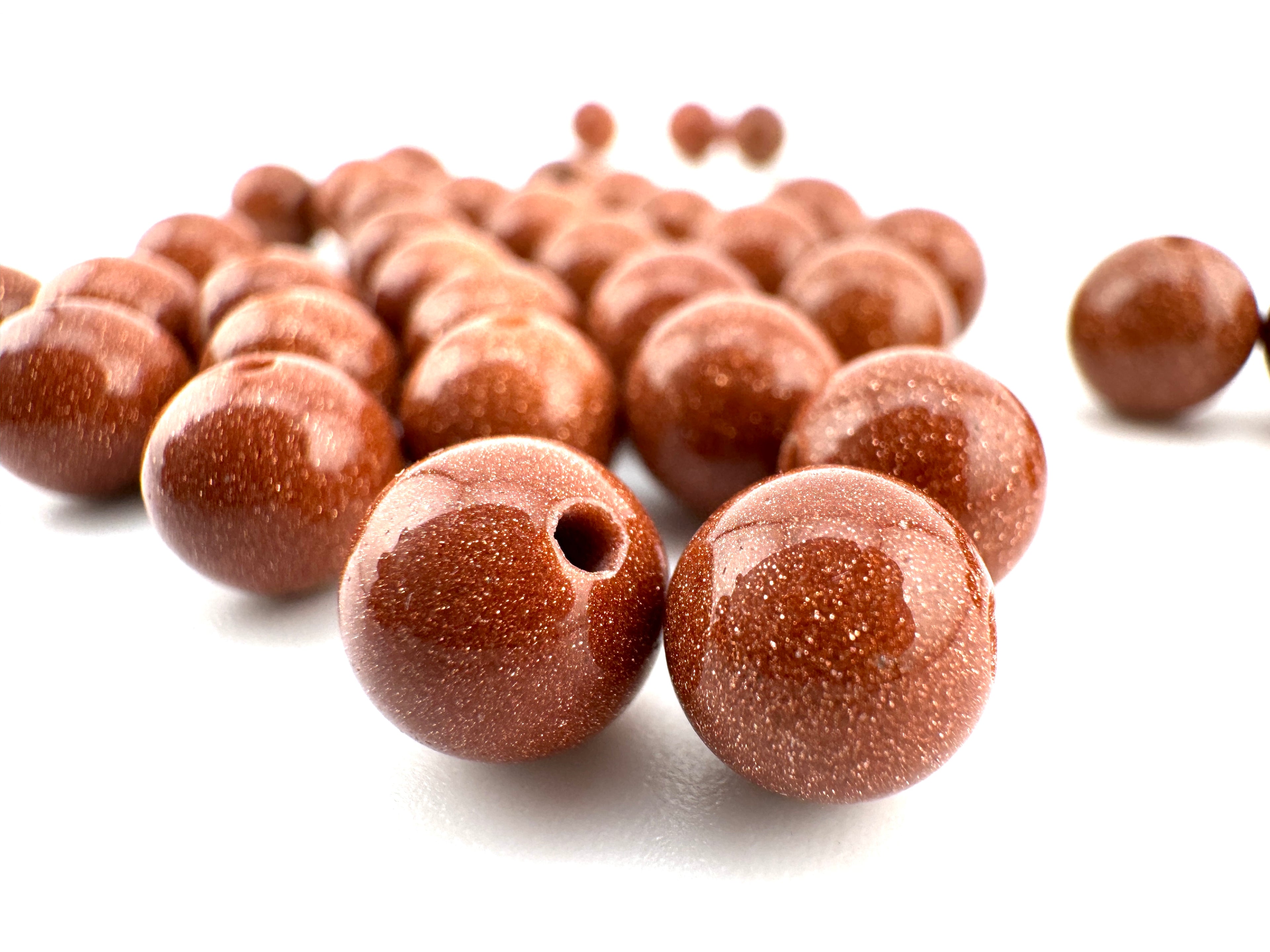 Gold Stone Man Made Beads Available in 6mm, 8mm Sizes
