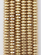 Gold Rondelle Hematite Beads 3x6mm