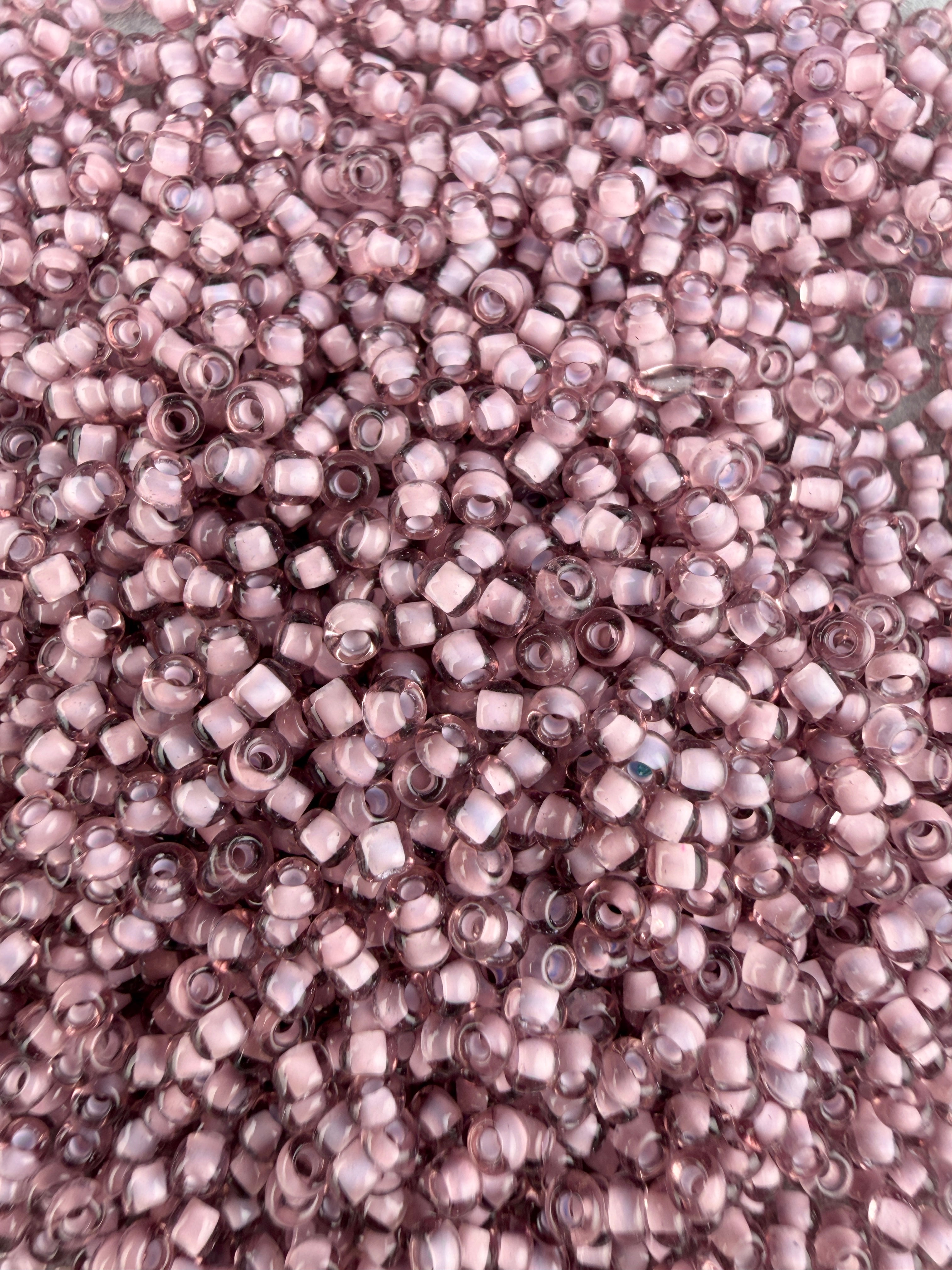 Mino Seed Beads 11/0 Amethyst White Color Lined