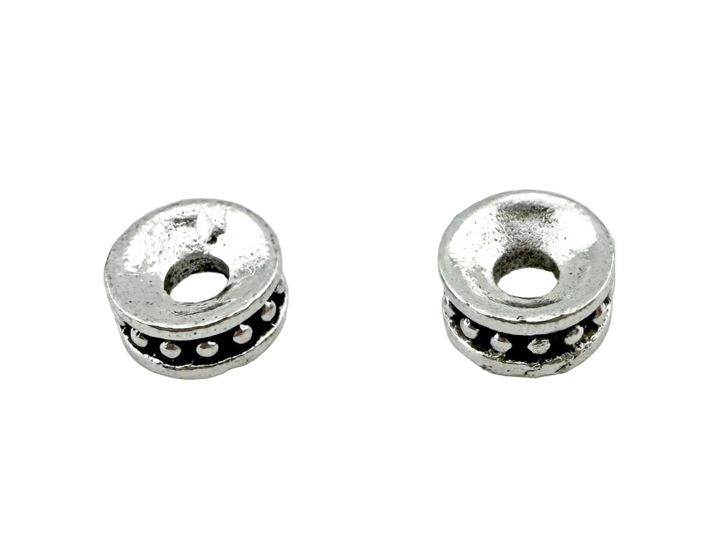 3x6mm Tibetan Spacer Disk Rhodium