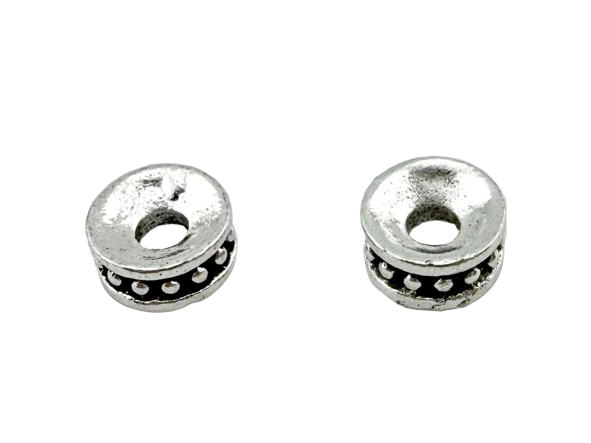3x6mm Tibetan Spacer Disk Rhodium