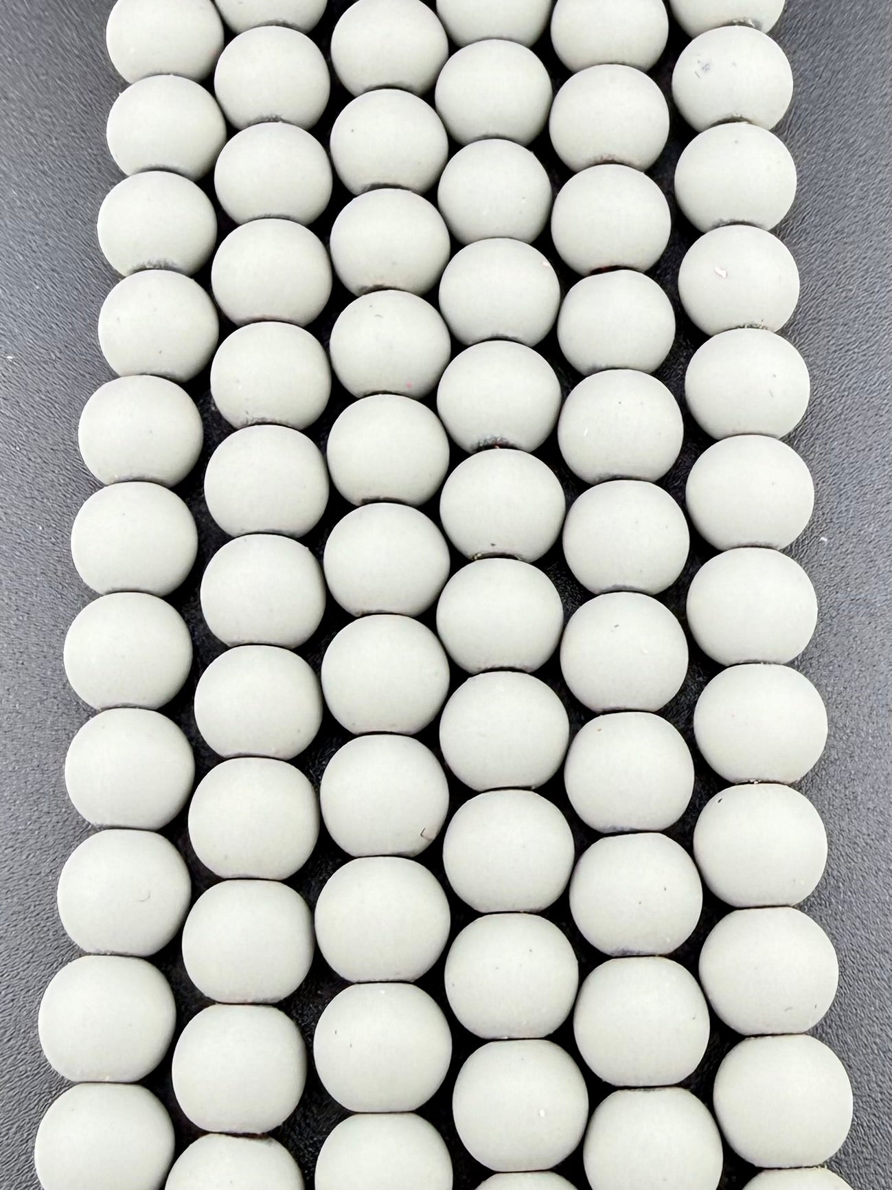 8mm Round Hematite Matte Coat Grey