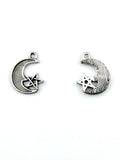 20mm Moon & Star Charm Rhodium