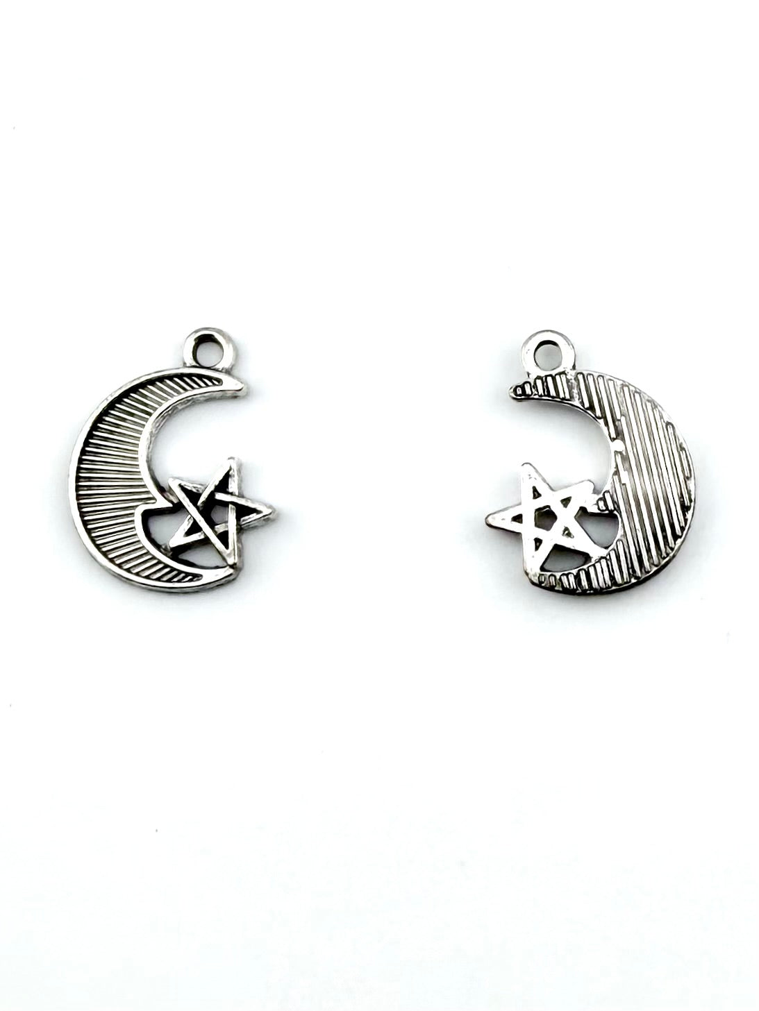 20mm Moon & Star Charm Rhodium