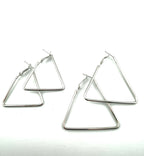 Triangle Frame Hoop Earing Pair