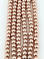 4mm Round Hematite Beads Rose Gold