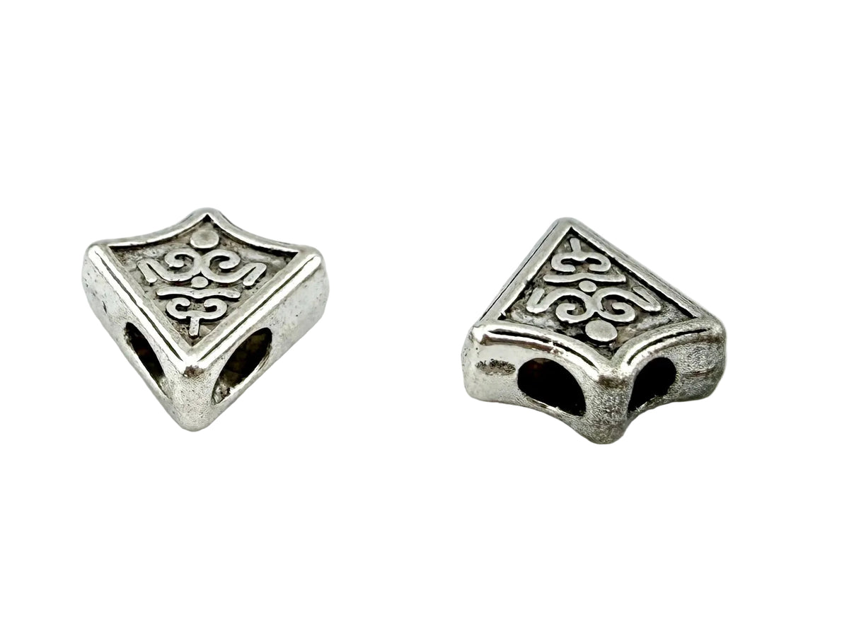 11x11mm 2-Hole Arrow Head Spacer Rhodium