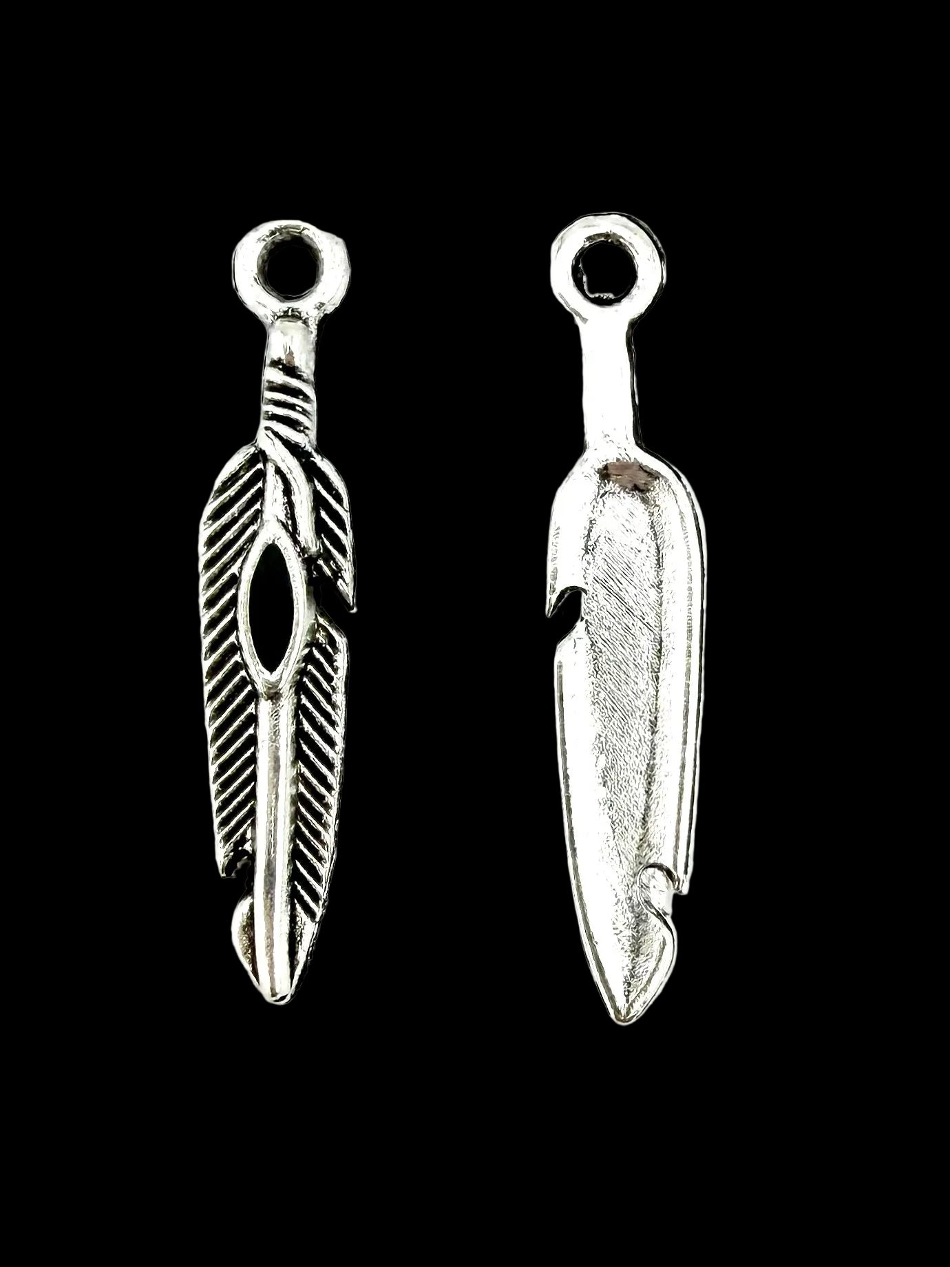 29mm Feather Charm Black Rhodium