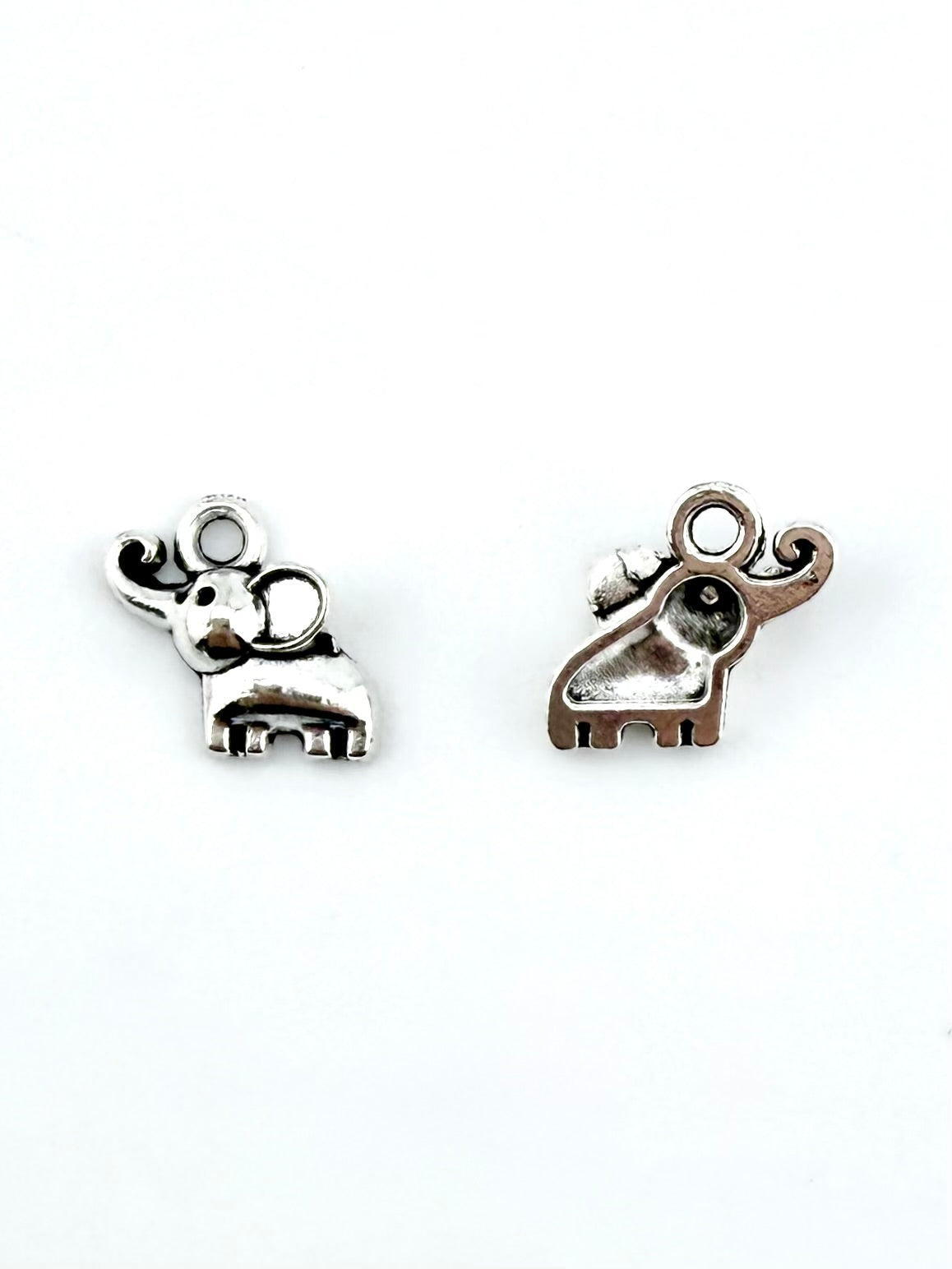 10.5mm Baby Elephante Charm Rhodium