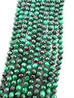 3mm Faceted Malachite Beads