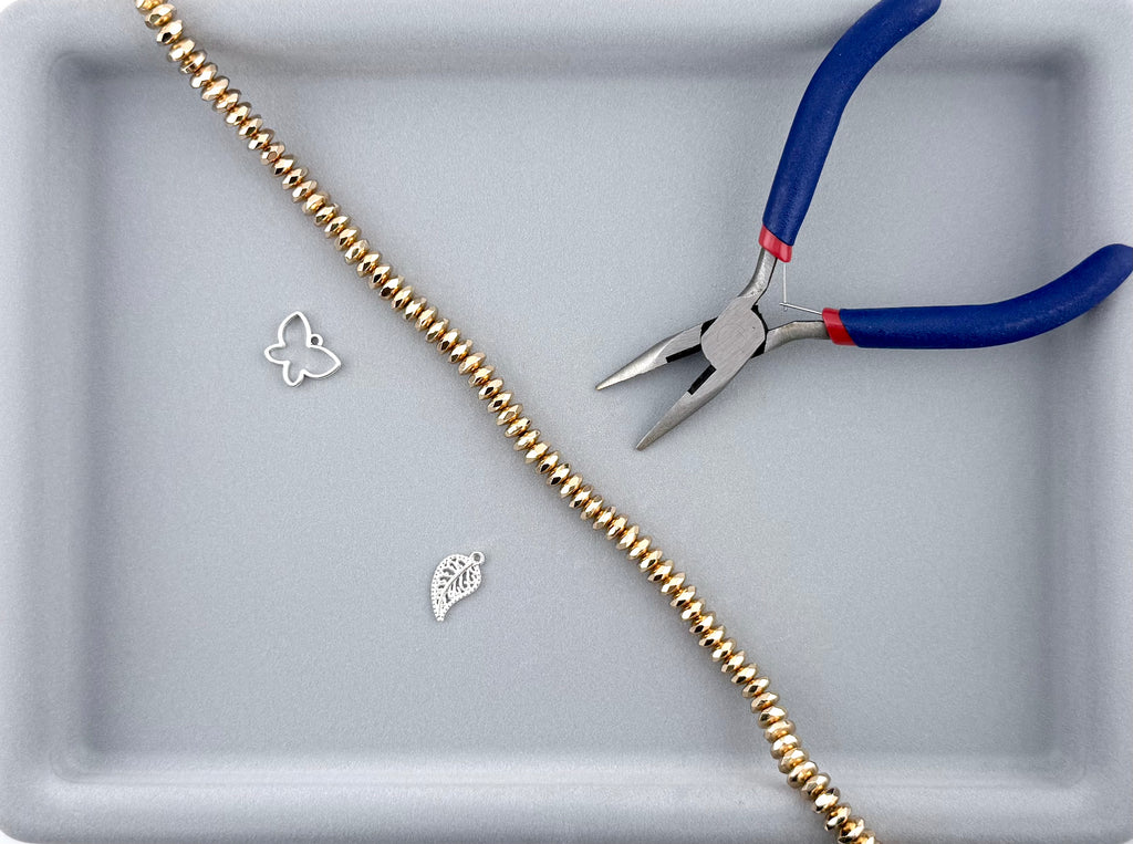 Gold Rondelle Hematite Beads 3x8mm