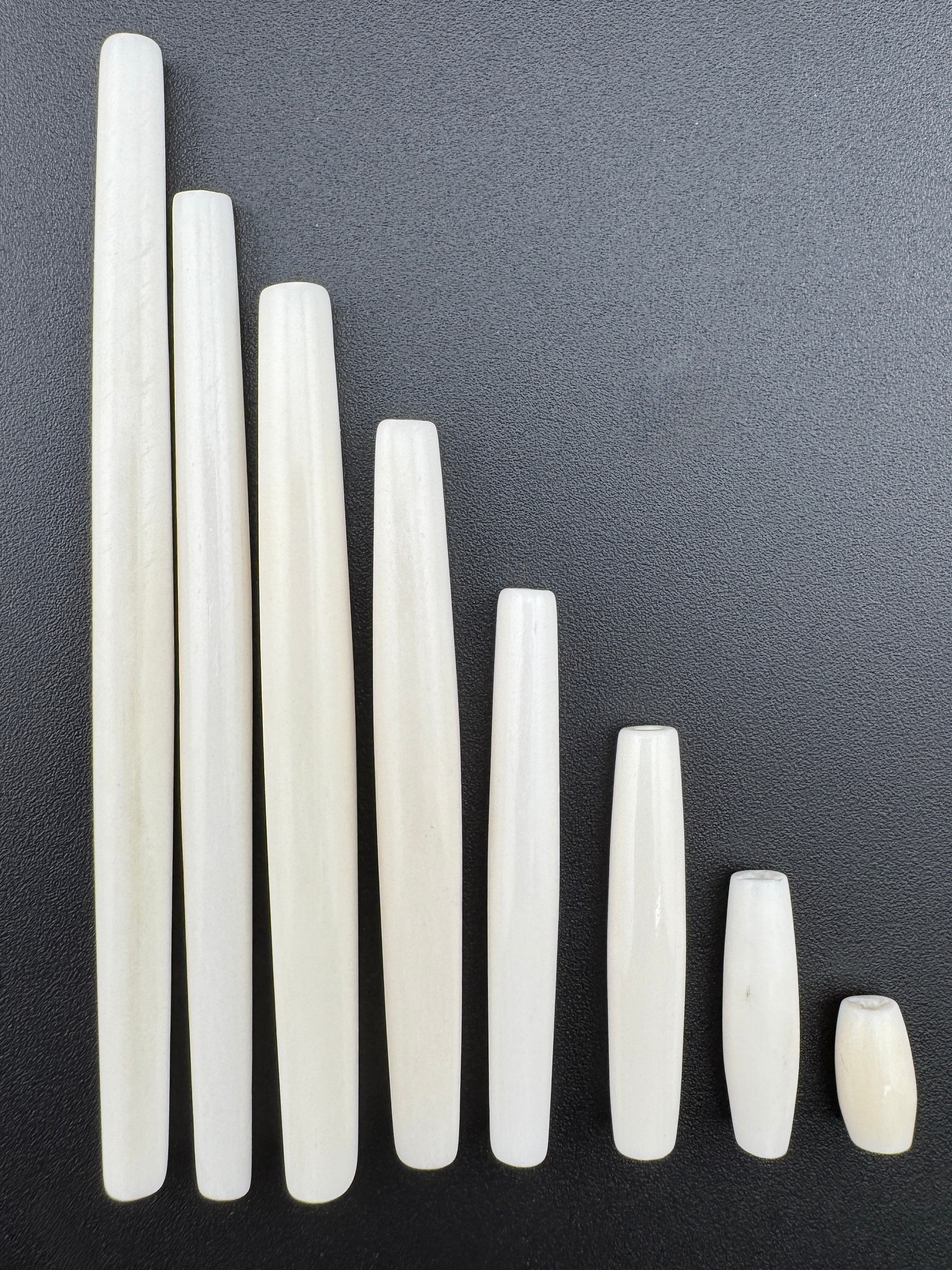 Ivory Buffalo Bone Pipe, Standard thickness  0.5–4inch Carved Bone Pieces for Jewelry & Crafts