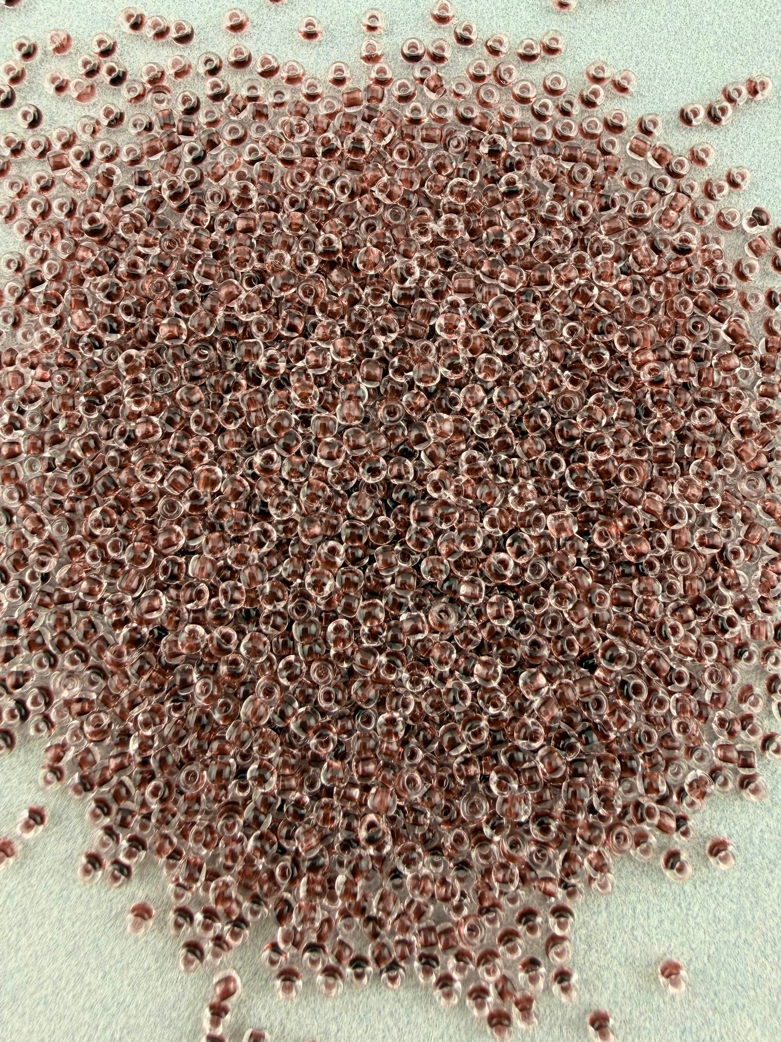 Mino Seed Beads 11/0 Crystal Brown Color Lined