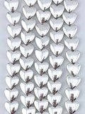 3x7x8mm Hematite Puffy Heart Silver
