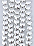 3x7x8mm Hematite Puffy Heart Silver