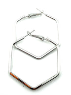 Hexagon Frame Hoop Earing Pair