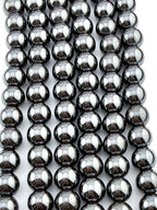 8mm Round Hematite Beads Gunmetal