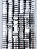 2x6mm Hematite Bolt Beads Rhodium