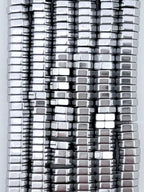 2x6mm Hematite Bolt Beads Rhodium