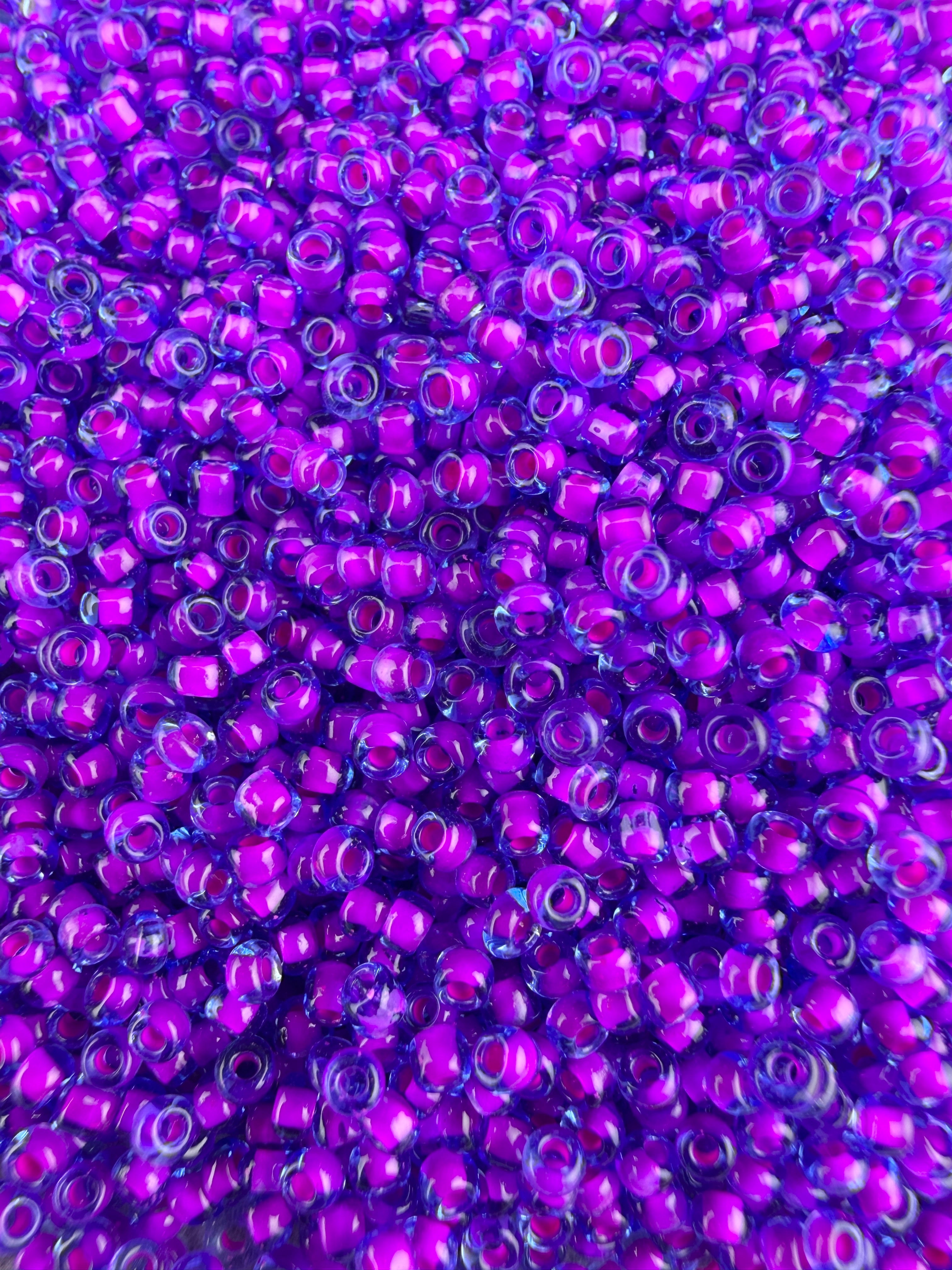 Mino Seed Beads 11/0 Aqua Pink Color Lined.