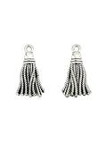 20mm Metal Tassel Charm Rhodium
