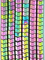 3.5x6mm Hematite Waved Chevron Beads Metallic Purple Gold